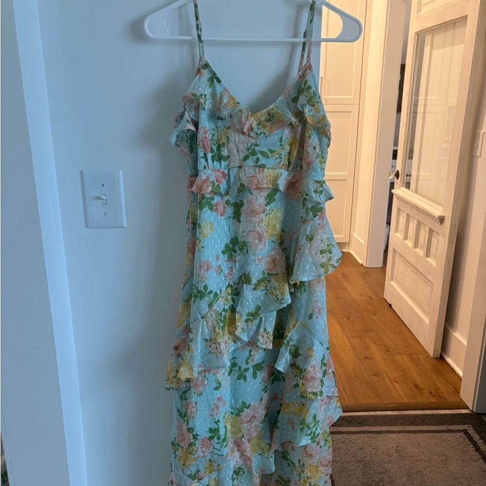 Floral Maxi Dress with Ruffle Details